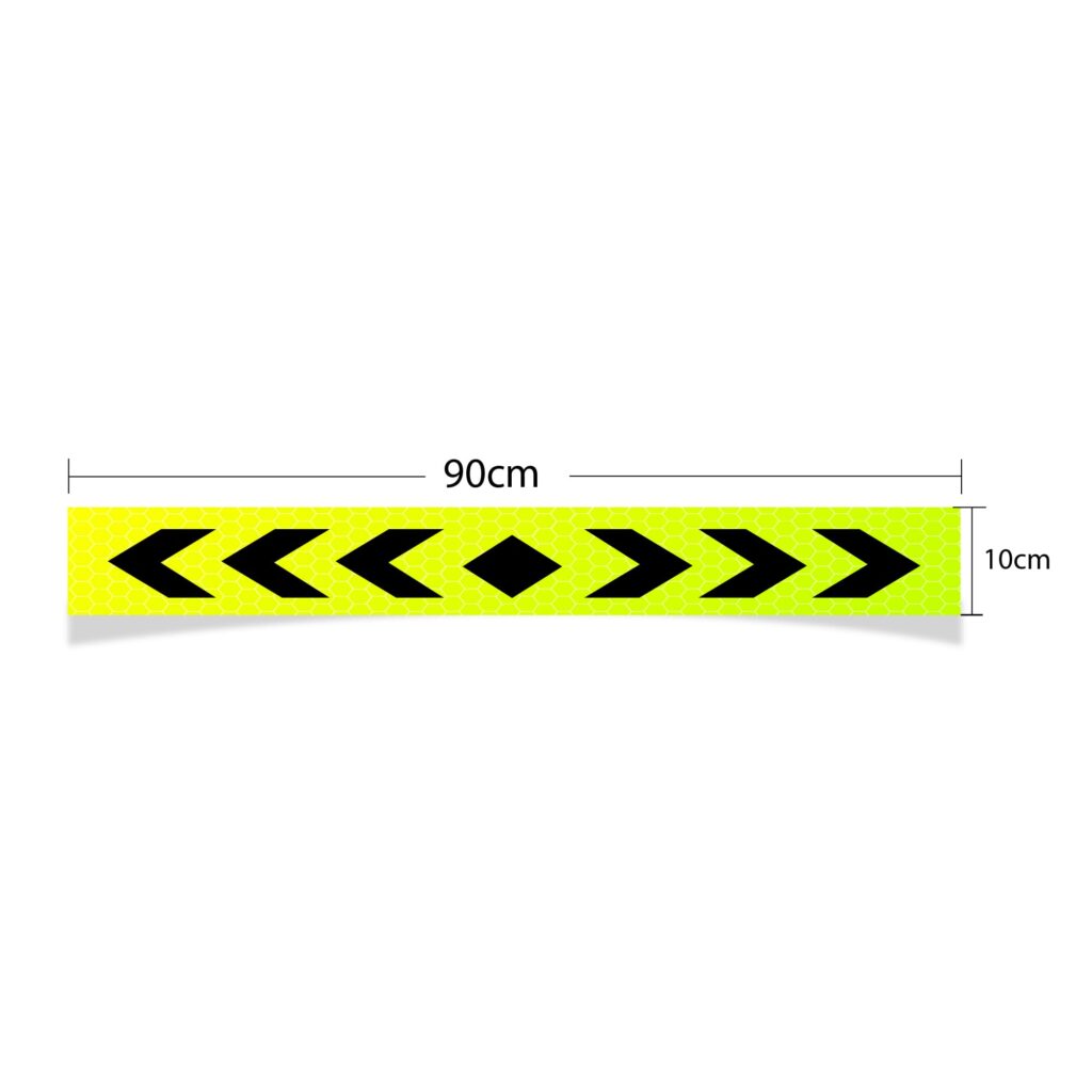 VEHICLE REFLECTIVE ADHESIVE STICKER 10CM X 90CM YELLOW/BLACK