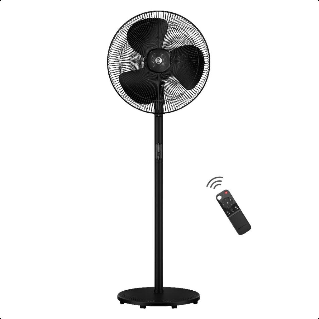 Atomberg Renesa 400mm BLDC Pedestal Fan for Home | Midnight Black